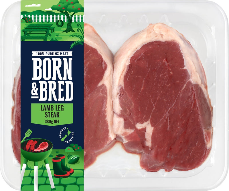 Born & Bred Lamb Leg Steak 380g- NEW