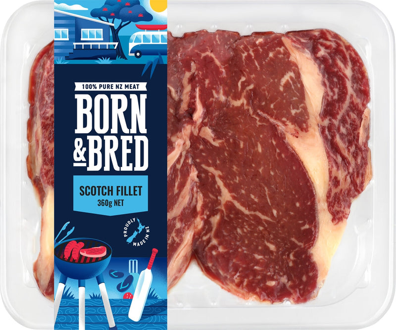 Born & Bred Beef Scotch Fillet 360g- NEW