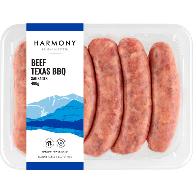 Harmony Texas Beef BBQ Sausages 480g