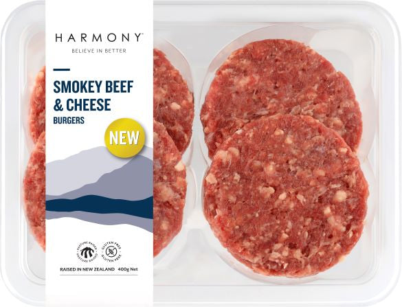 Smokey Beef & Cheese Burgers - 400g